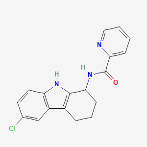 molecular formula C18H16ClN3O B8804163 N-(6-Chloro-2,3,4,9-tetrahydro-1H-carbazol-1-yl)picolinamide 