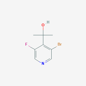 molecular formula C8H9BrFNO B8804220 2-(3-Bromo-5-fluoropyridin-4-yl)propan-2-ol 