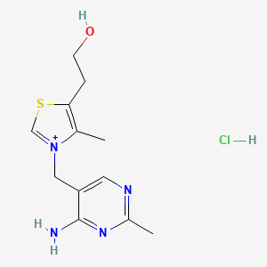 molecular formula C12H18ClN4OS+ B8804346 2-[3-[(4-Amino-2-methylpyrimidin-5-yl)methyl]-4-methyl-1,3-thiazol-3-ium-5-yl]ethanol;hydrochloride 