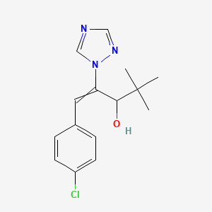 molecular formula C15H18ClN3O B8804388 1H-1,2,4-Triazole-1-ethanol, beta-[(4-chlorophenyl)methylene]-alpha-(1,1-dimethylethyl)-, (betaE)- 