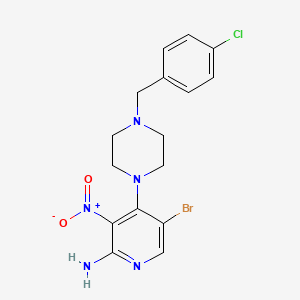 5-Bromo-4-(4-(4-chlorobenzyl)piperazin-1-yl)-3-nitropyridin-2-amine