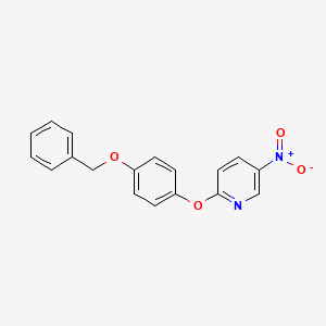 molecular formula C18H14N2O4 B8804410 2-(4-Benzyloxyphenoxy)-5-nitropyridine 