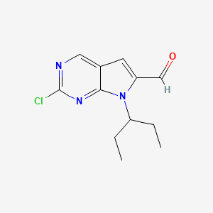 2-Chloro-7-(pentan-3-yl)-7H-pyrrolo[2,3-d]pyrimidine-6-carbaldehyde