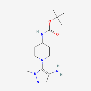 molecular formula C14H25N5O2 B8804481 tert-Butyl (1-(4-amino-1-methyl-1H-pyrazol-5-yl)piperidin-4-yl)carbamate 