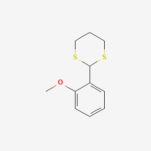 molecular formula C11H14OS2 B8804681 2-(2-Methoxyphenyl)-1,3-dithiane CAS No. 24588-70-3