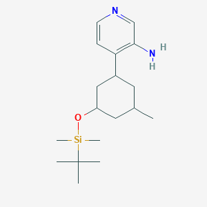 molecular formula C18H32N2OSi B8804758 4-(3-((tert-Butyldimethylsilyl)oxy)-5-methylcyclohexyl)pyridin-3-amine 