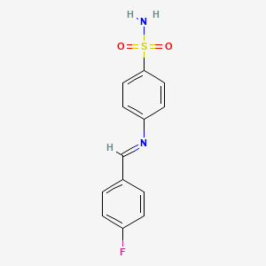 molecular formula C13H11FN2O2S B8804759 4-[(4-Fluorobenzylidene)amino]benzenesulfonamide 