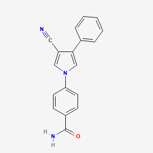 molecular formula C18H13N3O B8805085 4-(3-Cyano-4-phenyl-1H-pyrrol-1-yl)benzamide 