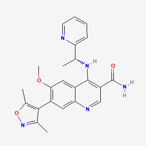 3-Quinolinecarboxamide, 7-(3,5-dimethyl-4-isoxazolyl)-6-methoxy-4-[[(1R)-1-(2-pyridinyl)ethyl]amino]-