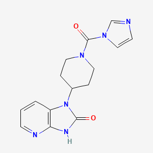 molecular formula C15H16N6O2 B8805166 2H-Imidazo[4,5-b]pyridin-2-one, 1,3-dihydro-1-[1-(1H-imidazol-1-ylcarbonyl)-4-piperidinyl]- CAS No. 1373116-06-3