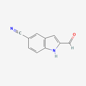 molecular formula C10H6N2O B8805597 2-formyl-1H-indole-5-carbonitrile 