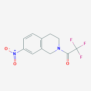 molecular formula C11H9F3N2O3 B8805625 2,2,2-trifluoro-1-(7-nitro-3,4-dihydroisoquinolin-2(1H)-yl)ethanone 