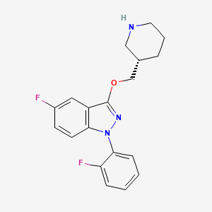 molecular formula C19H19F2N3O B8805644 (S)-5-Fluoro-1-(2-fluorophenyl)-3-(piperidin-3-ylmethoxy)-1H-indazole CAS No. 888951-64-2