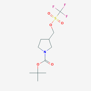 molecular formula C11H18F3NO5S B8805667 tert-Butyl 3-((((trifluoromethyl)sulfonyl)oxy)methyl)pyrrolidine-1-carboxylate CAS No. 305329-96-8