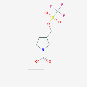 molecular formula C11H18F3NO5S B8805667 Tert-butyl 3-((trifluoromethylsulfonyloxy)methyl)pyrrolidine-1-carboxylate CAS No. 305329-96-8
