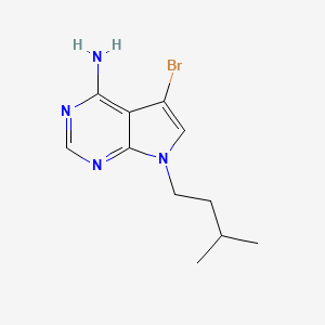 molecular formula C11H15BrN4 B8805693 5-Bromo-7-isopentyl-7H-pyrrolo[2,3-d]pyrimidin-4-amine 