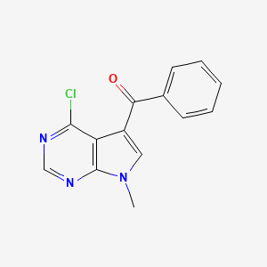 molecular formula C14H10ClN3O B8805701 (4-Chloro-7-methyl-7H-pyrrolo[2,3-d]pyrimidin-5-yl)(phenyl)methanone 