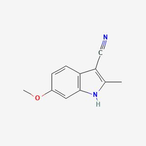 molecular formula C11H10N2O B8805782 6-methoxy-2-methyl-1H-indole-3-carbonitrile 