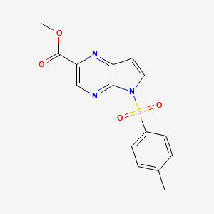 molecular formula C15H13N3O4S B8805864 methyl 5-tosyl-5H-pyrrolo[2,3-b]pyrazine-2-carboxylate 