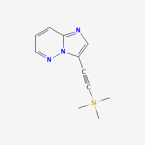 molecular formula C11H13N3Si B8805924 IMidazo[1,2-b]pyridazine, 3-[2-(triMethylsilyl)ethynyl]- CAS No. 943320-60-3