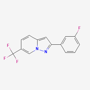 molecular formula C14H8F4N2 B8806033 2-(3-Fluorophenyl)-6-(trifluoromethyl)pyrazolo[1,5-A]pyridine CAS No. 372122-53-7