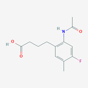 molecular formula C13H16FNO3 B8806055 4-(2-Acetamido-4-fluoro-5-methylphenyl)butanoic acid 