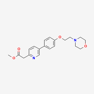 molecular formula C20H24N2O4 B8806075 Methyl 2-(5-(4-(2-morpholinoethoxy)phenyl)pyridin-2-yl)acetate 