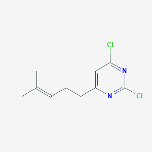 molecular formula C10H12Cl2N2 B8806278 2,4-Dichloro-6-(4-methylpent-3-en-1-yl)pyrimidine 