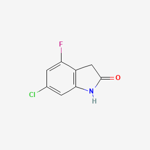 molecular formula C8H5ClFNO B8806287 6-Chloro-4-fluoroindolin-2-one 
