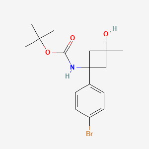 molecular formula C16H22BrNO3 B8806382 Tert-butyl trans-1-(4-bromophenyl)-3-hydroxy-3-methylcyclobutylcarbamate 