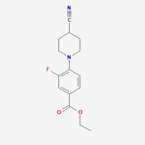 molecular formula C15H17FN2O2 B8806558 Ethyl 4-(4-cyanopiperidin-1-yl)-3-fluorobenzoate 