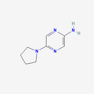 molecular formula C8H12N4 B8806738 5-(Pyrrolidin-1-yl)pyrazin-2-amine 