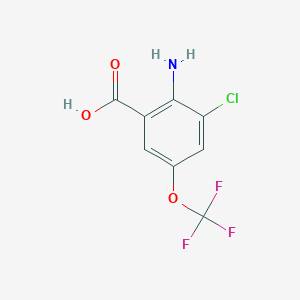 molecular formula C8H5ClF3NO3 B8806852 2-Amino-3-chloro-5-(trifluoromethoxy)benzoic acid 