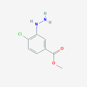 molecular formula C8H9ClN2O2 B8806919 Methyl 4-chloro-3-hydrazinylbenzoate CAS No. 89981-25-9