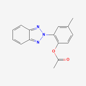 molecular formula C15H13N3O2 B8806999 2-(2H-1,2,3-benzotriazol-2-yl)-4-methylphenyl acetate 