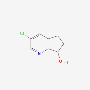 molecular formula C8H8ClNO B8807135 3-Chloro-6,7-dihydro-5H-cyclopenta[B]pyridin-7-OL 