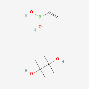 molecular formula C8H19BO4 B8807137 2,3-Dimethylbutane-2,3-diol;ethenylboronic acid 