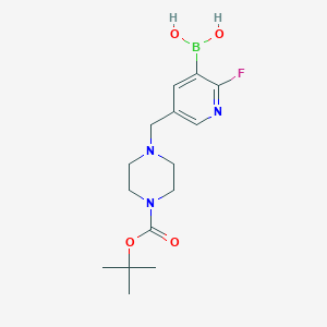 (5-((4-(tert-Butoxycarbonyl)piperazin-1-yl)methyl)-2-fluoropyridin-3-yl)boronic acid