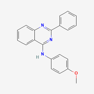 molecular formula C21H17N3O B8807267 N-(4-methoxyphenyl)-2-phenylquinazolin-4-amine CAS No. 438247-46-2