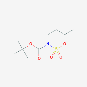 molecular formula C9H17NO5S B8807347 Tert-butyl 6-methyl-2,2-dioxo-1,2lambda6,3-oxathiazinane-3-carboxylate 