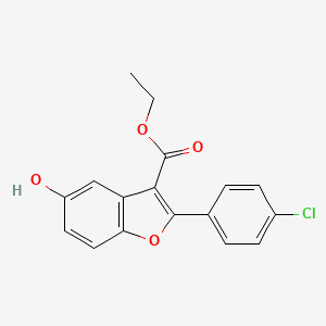 molecular formula C17H13ClO4 B8807526 Ethyl 2-(4-chlorophenyl)-5-hydroxybenzofuran-3-carboxylate CAS No. 1192977-48-2