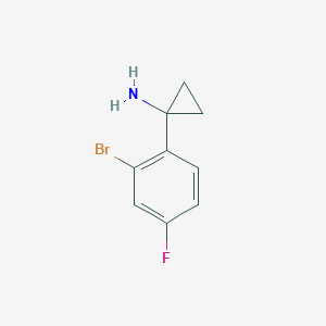 molecular formula C9H9BrFN B8807742 1-(2-Bromo-4-fluorophenyl)cyclopropanamine 