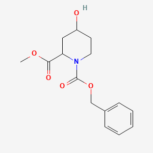 molecular formula C15H19NO5 B8807765 1-Benzyl 2-methyl 4-hydroxypiperidine-1,2-dicarboxylate 