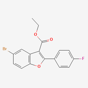 molecular formula C17H12BrFO3 B8807811 Ethyl 5-bromo-2-(4-fluorophenyl)benzofuran-3-carboxylate 
