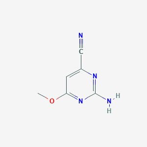 molecular formula C6H6N4O B8807846 2-Amino-6-methoxypyrimidine-4-carbonitrile 