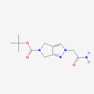 molecular formula C12H18N4O3 B8807865 tert-Butyl 2-(2-amino-2-oxoethyl)-4,6-dihydropyrrolo[3,4-c]pyrazole-5(2H)-carboxylate 
