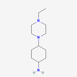 molecular formula C12H25N3 B8807884 Cyclohexanamine, 4-(4-ethyl-1-piperazinyl)- 