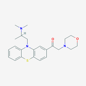 molecular formula C23H29N3O2S B088079 Phenothiazine, 10-(2-(dimethylamino)propyl)-2-(morpholinoacetyl)- CAS No. 13082-24-1