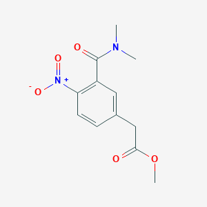 molecular formula C12H14N2O5 B8808002 Methyl 2-(3-(dimethylcarbamoyl)-4-nitrophenyl)acetate 