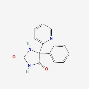 molecular formula C14H11N3O2 B8808073 5-Phenyl-5-(pyridin-2-yl)imidazolidine-2,4-dione CAS No. 54886-89-4